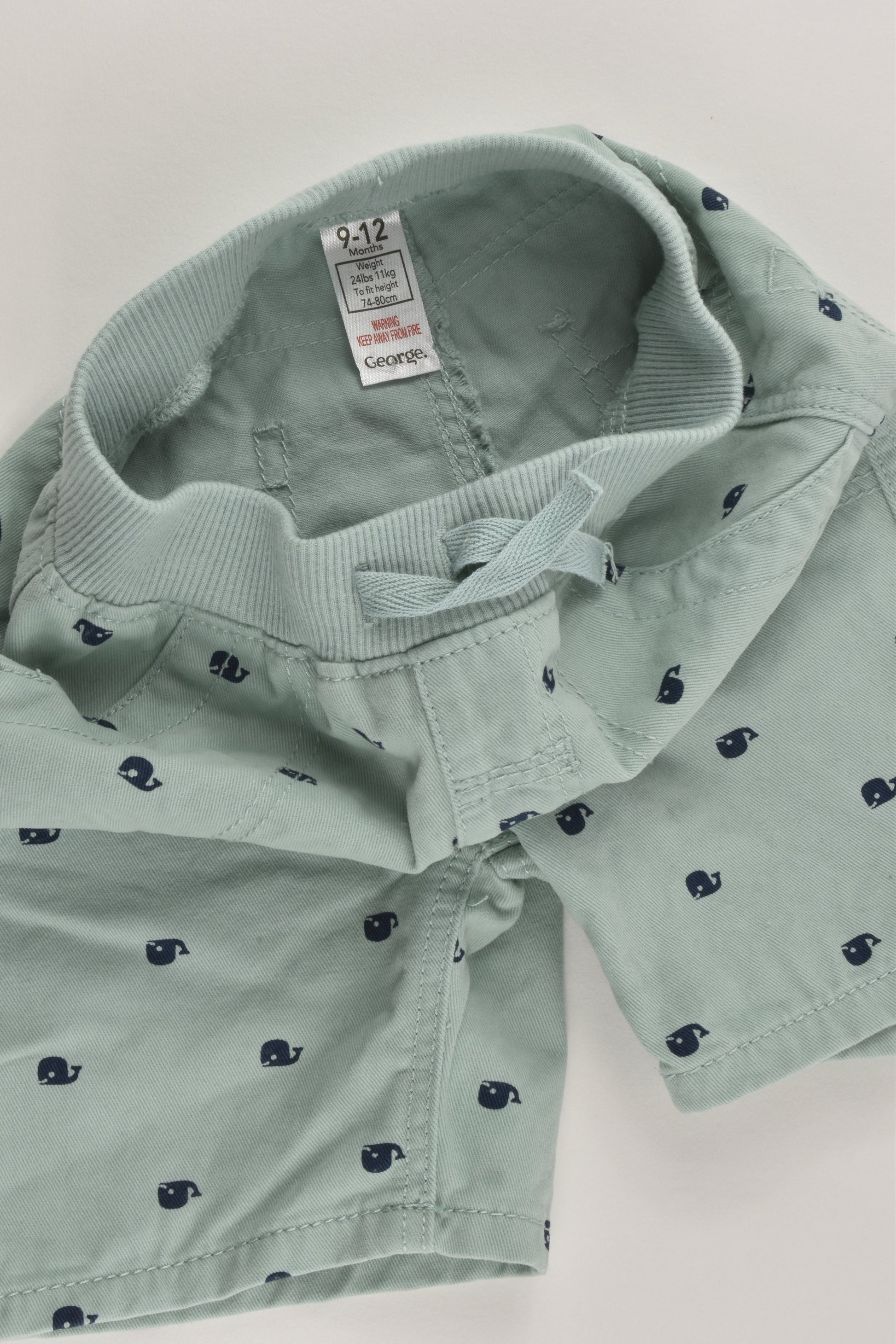 George Size 0 (9-12 months, 74-80 cm) Whales Lightweight Shorts