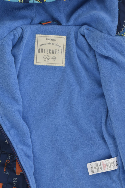 George Size 00 (3-6 months) Dinosaurs and more Fleece Lined Jacket