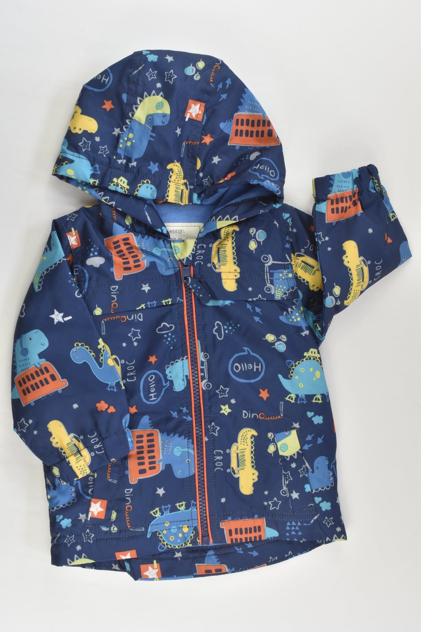George Size 00 (3-6 months) Dinosaurs and more Fleece Lined Jacket
