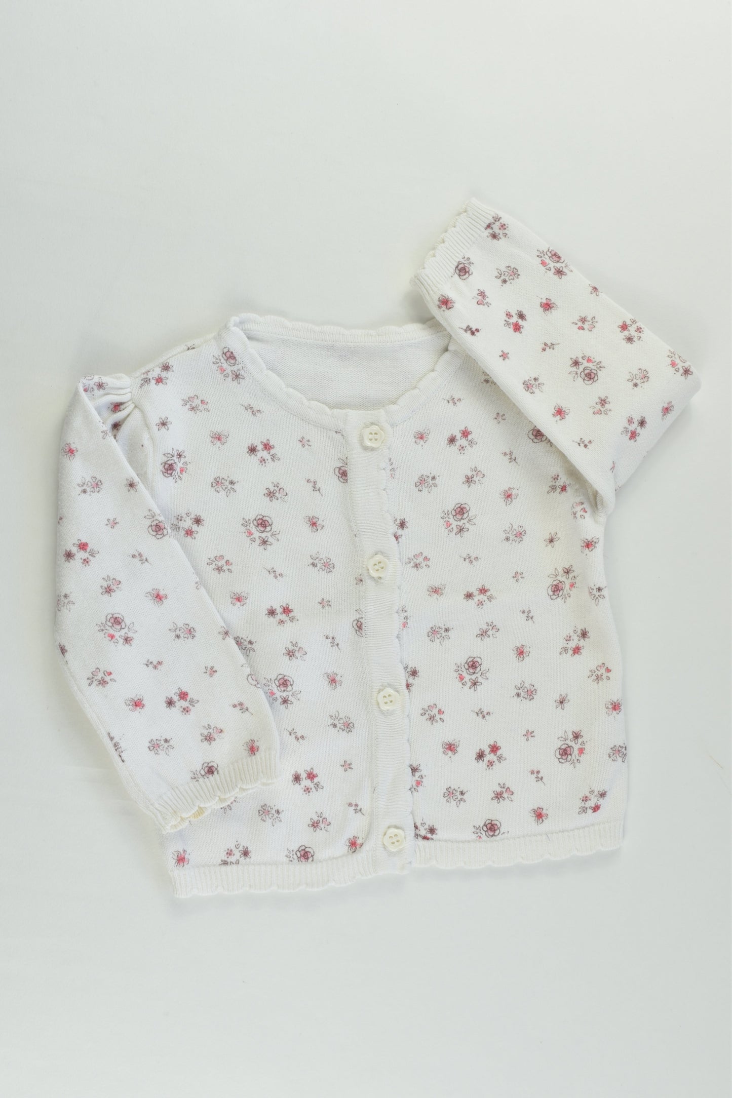 George Size 00 (3-6 months) Floral Cardigan