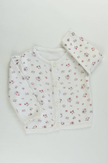 George Size 00 (3-6 months) Floral Cardigan