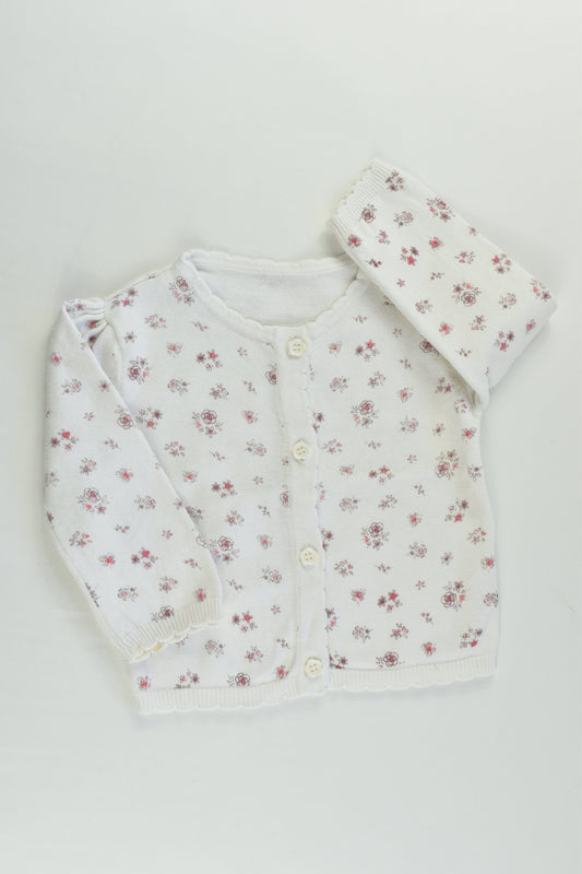 George Size 00 (3-6 months) Floral Cardigan