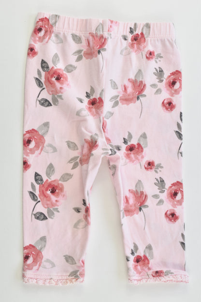 George Size 00 (3-6 months) Roses Leggings