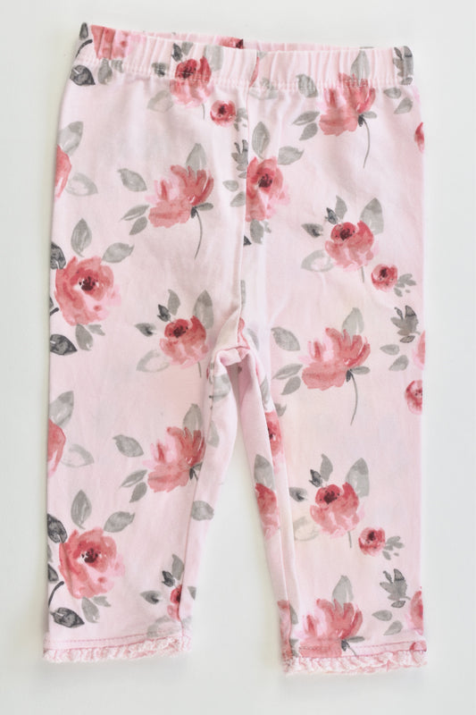 George Size 00 (3-6 months) Roses Leggings