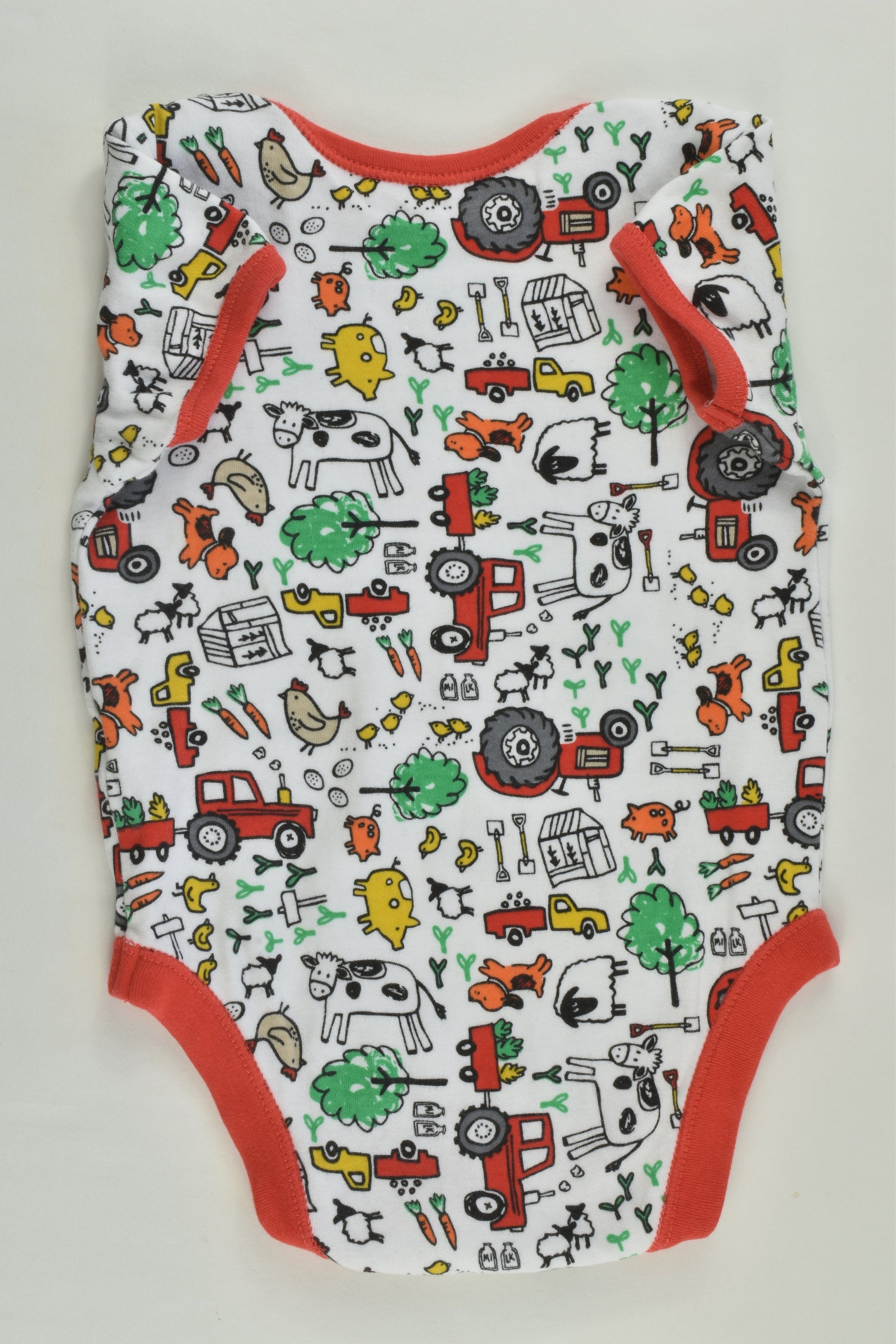 George Size 00 Farm Animals Bodysuit