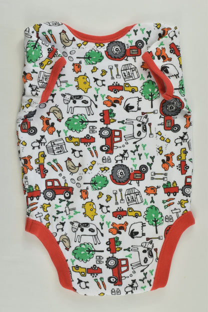 George Size 00 Farm Animals Bodysuit