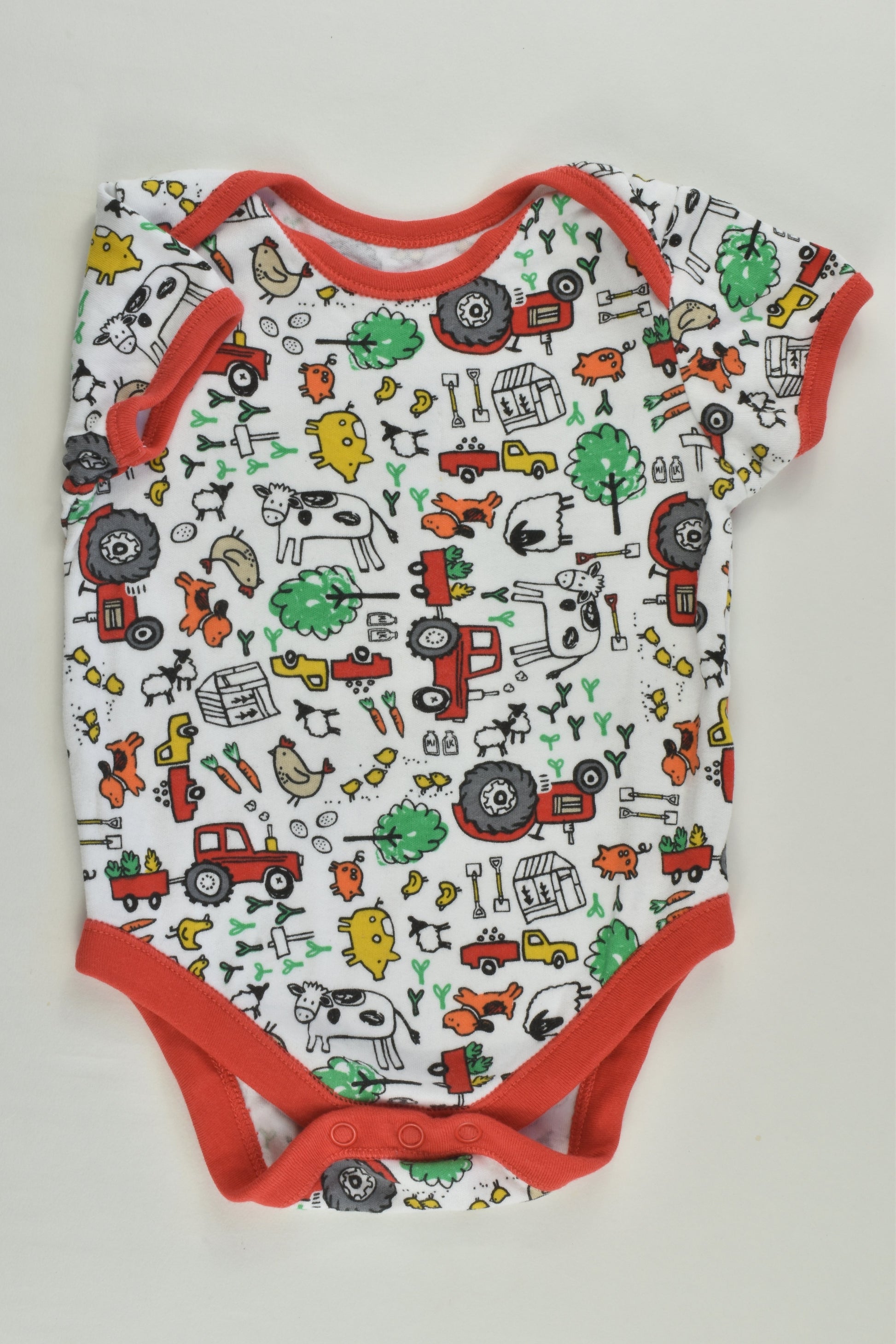 George Size 00 Farm Animals Bodysuit