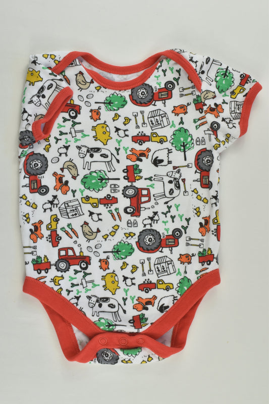 George Size 00 Farm Animals Bodysuit