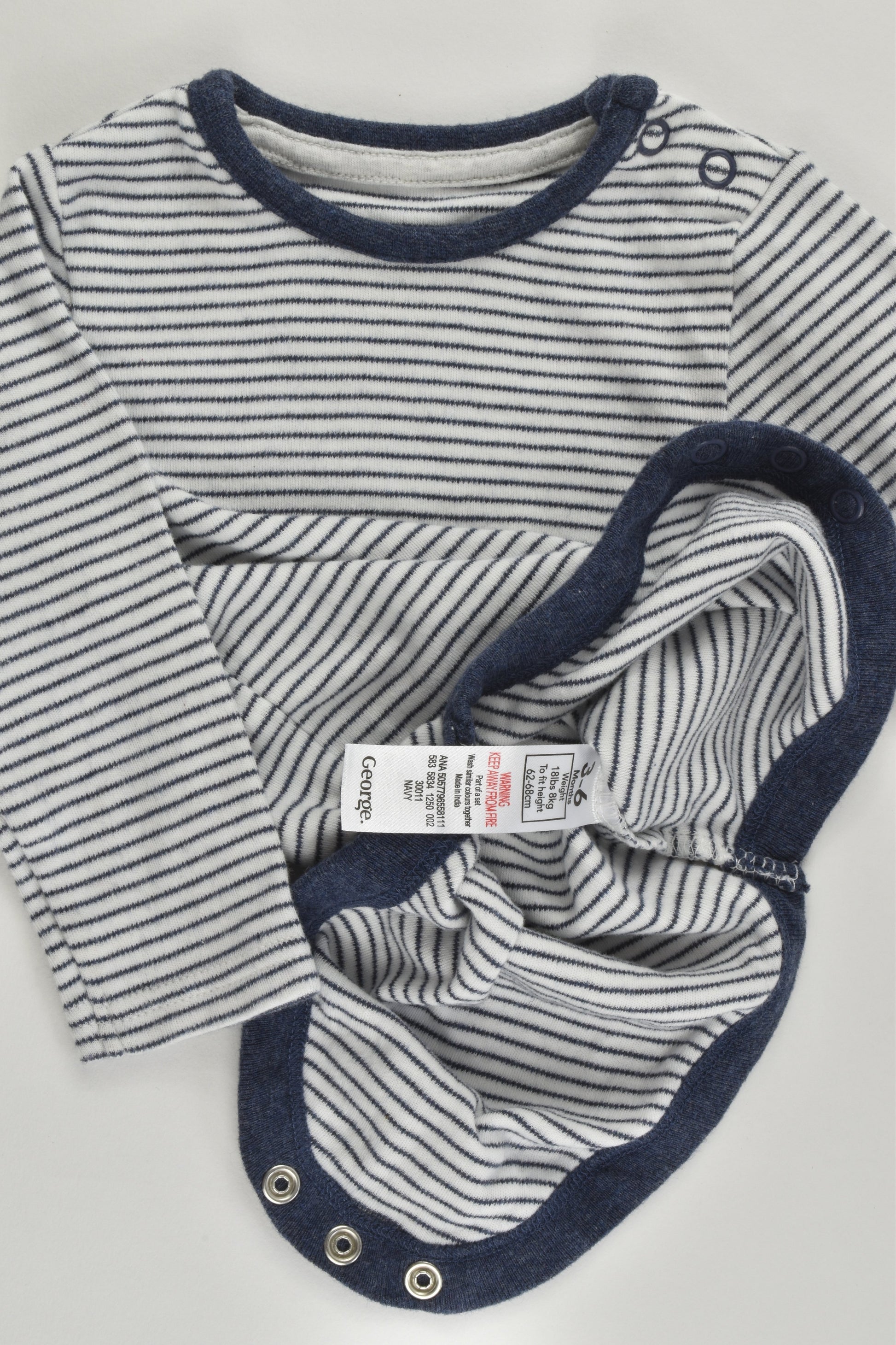 George Size 000 Striped Bodysuit