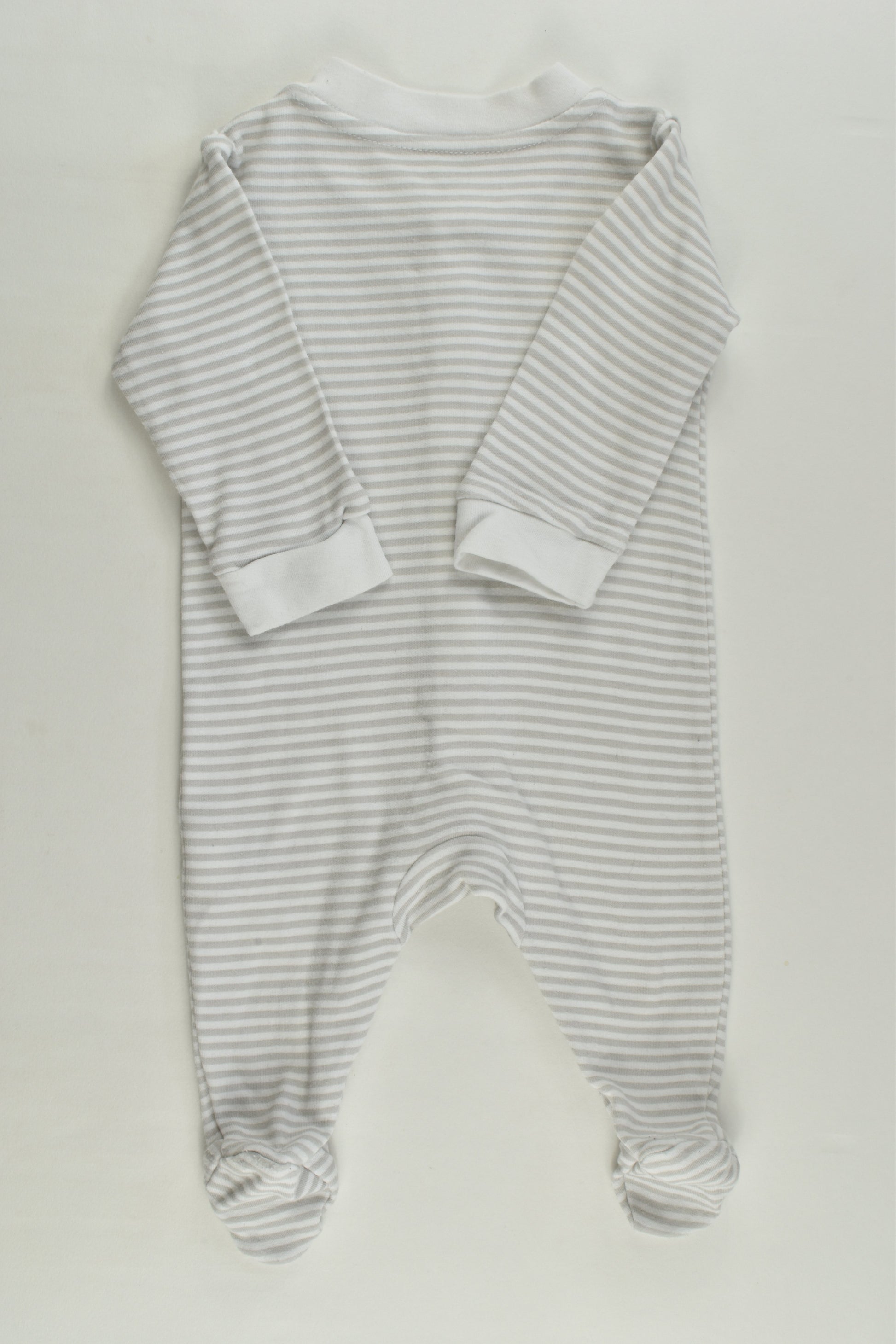 George Size 0000 (First Size) Striped Footed Romper