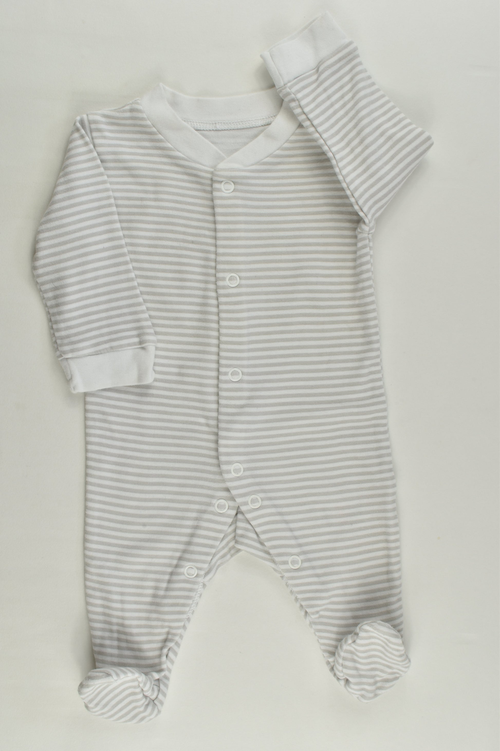 George Size 0000 (First Size) Striped Footed Romper