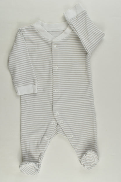 George Size 0000 (First Size) Striped Footed Romper