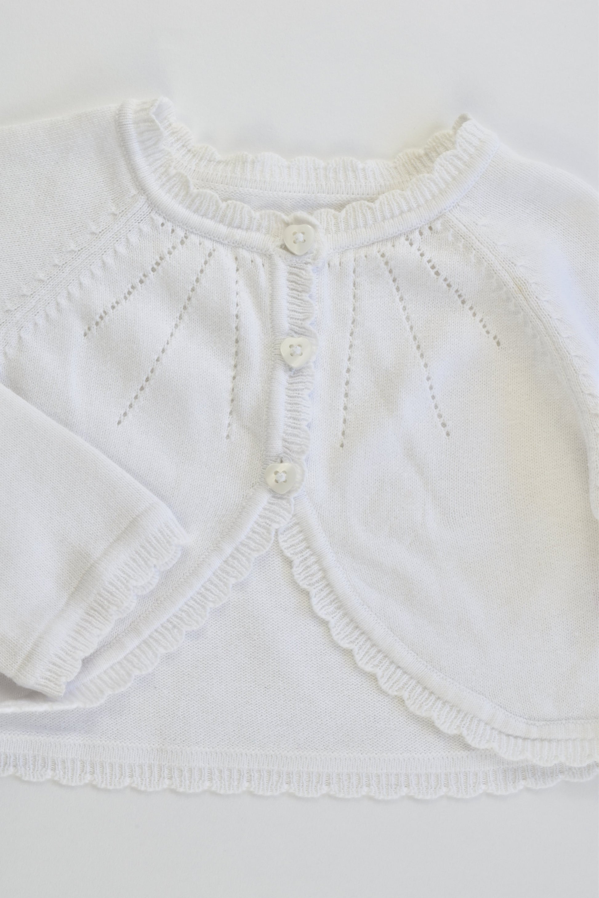 George Size 1 (12-18 months, 80-86 cm) Knitted Cardigan with Love Heart Butttons