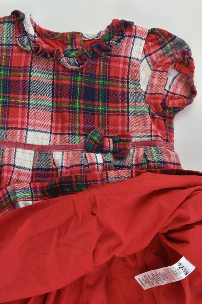 George Size 1 (12-18 months) Checked Lined Dress