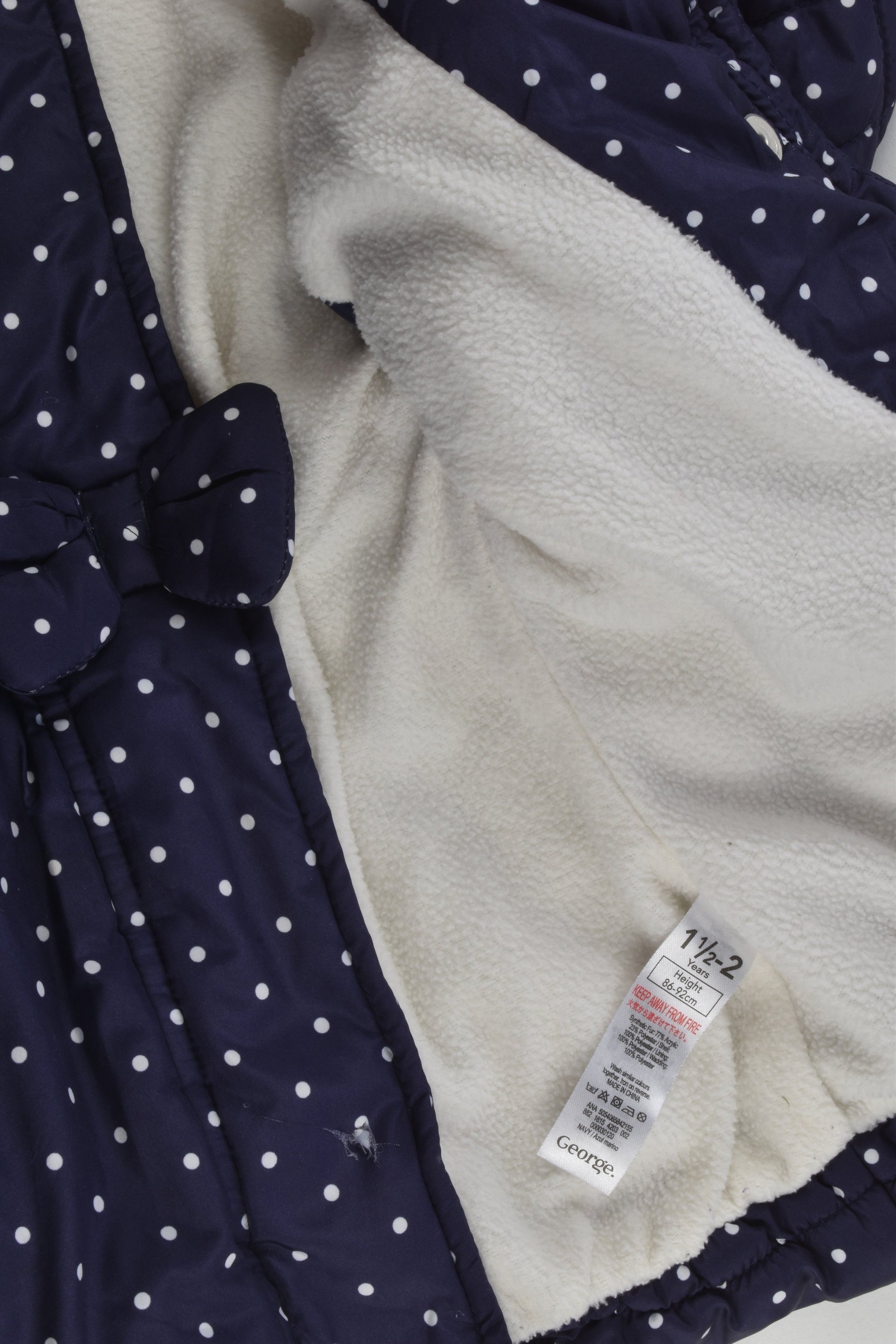 George Size 1-2 (86-92 cm) Warm Polka Dots Winter Jacket