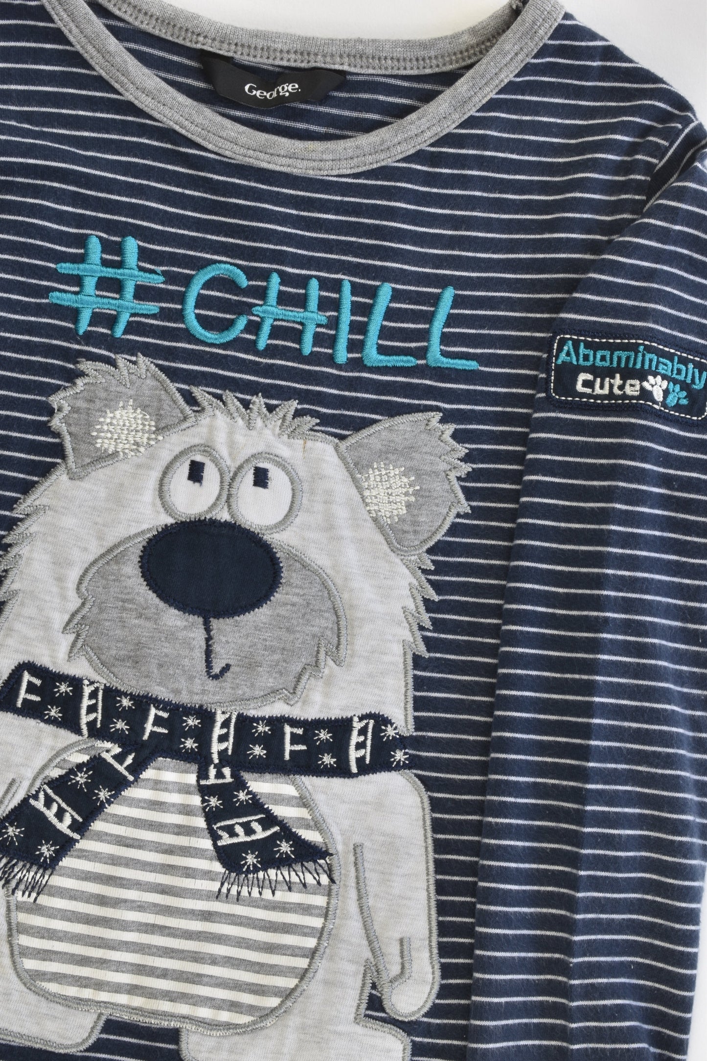 George Size 2-3 (92-98 cm) Polar Bear '#Chill' Top