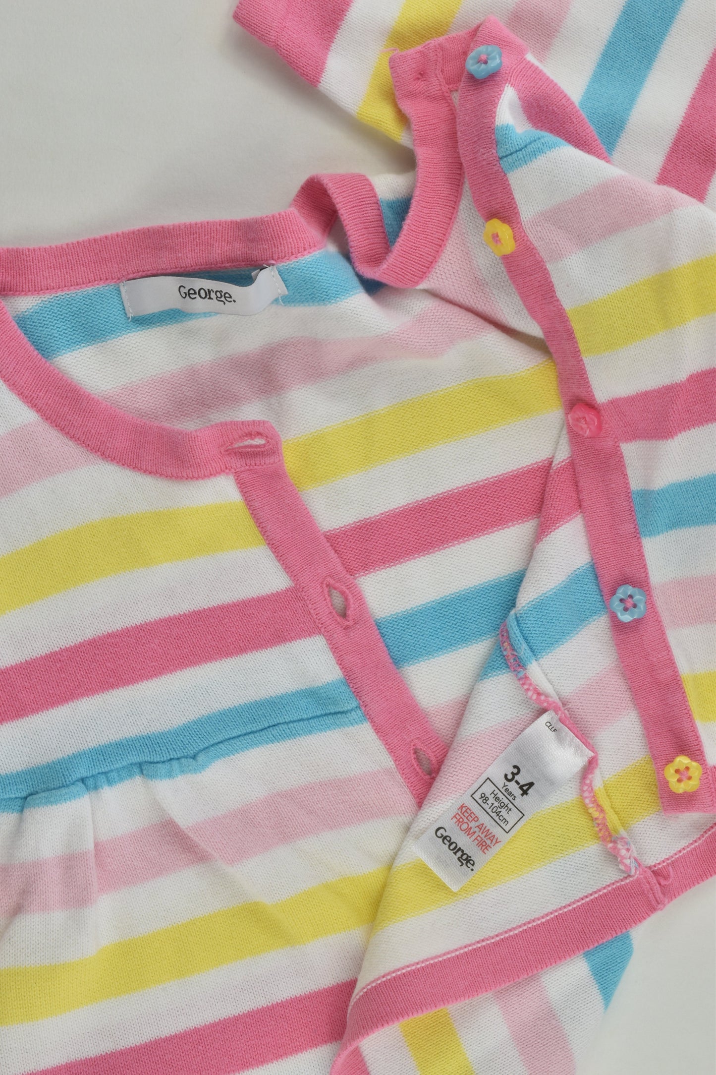George Size 3-4 Striped Cardigan