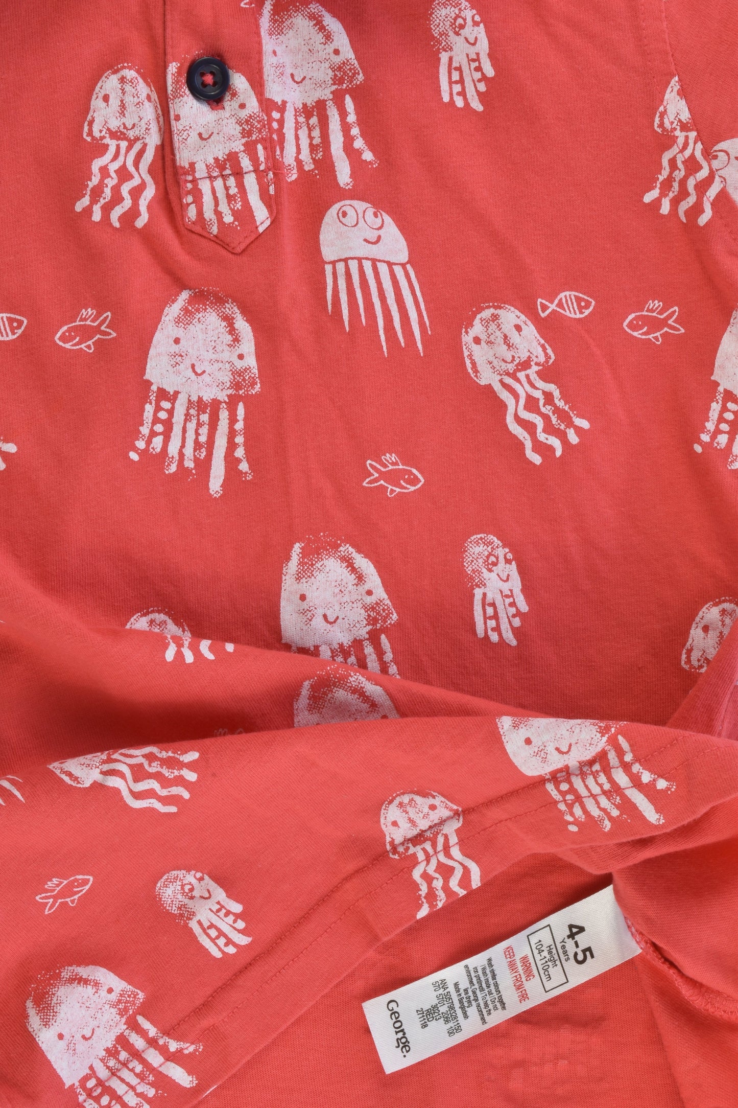 George Size 4-5 Collared Jellyfish T-shirt