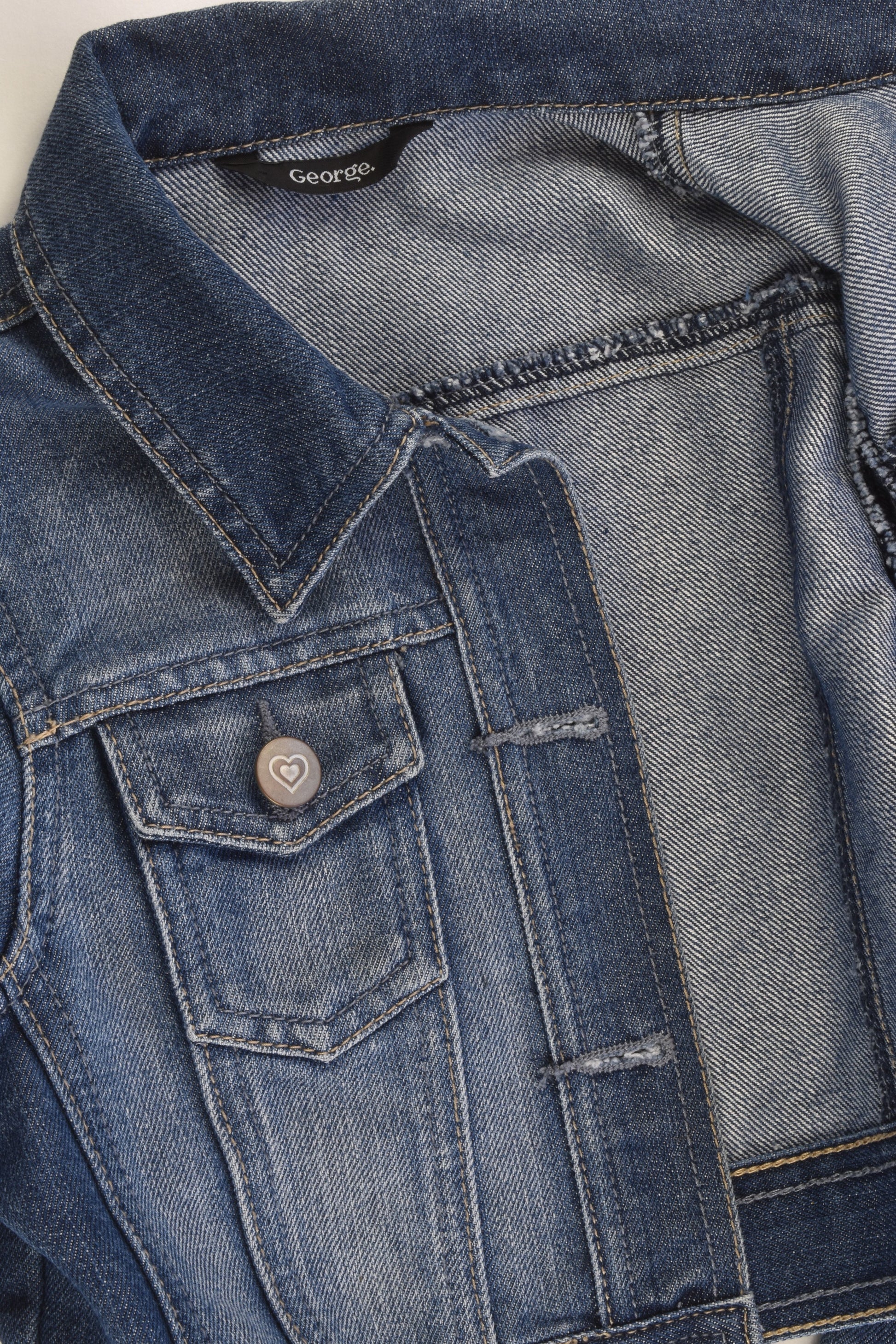 George Size 6-7 (116-122 cm) Love Hearts Buttons Denim Jacket
