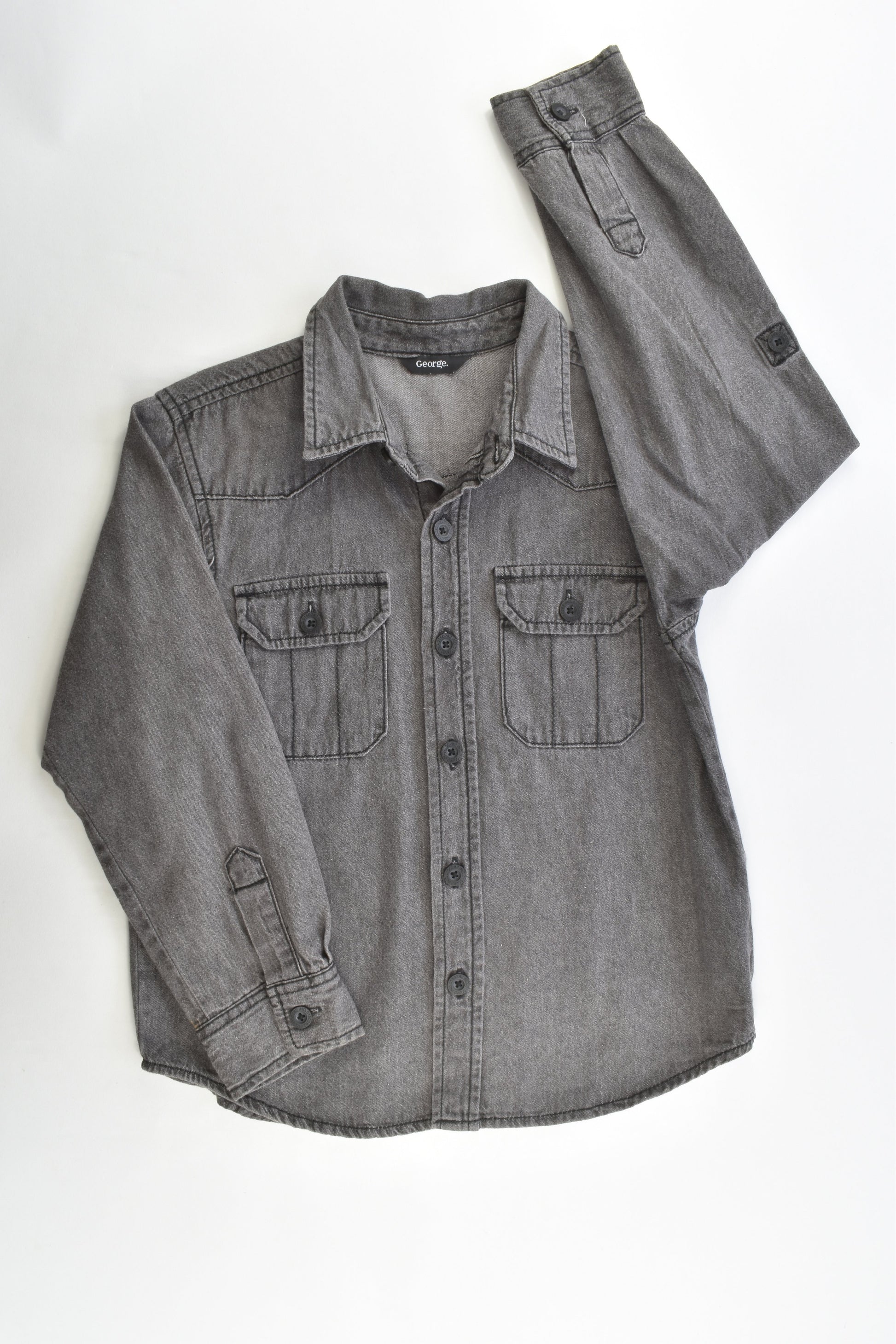 George Size 7-8 Casual Collared Denim Shirt