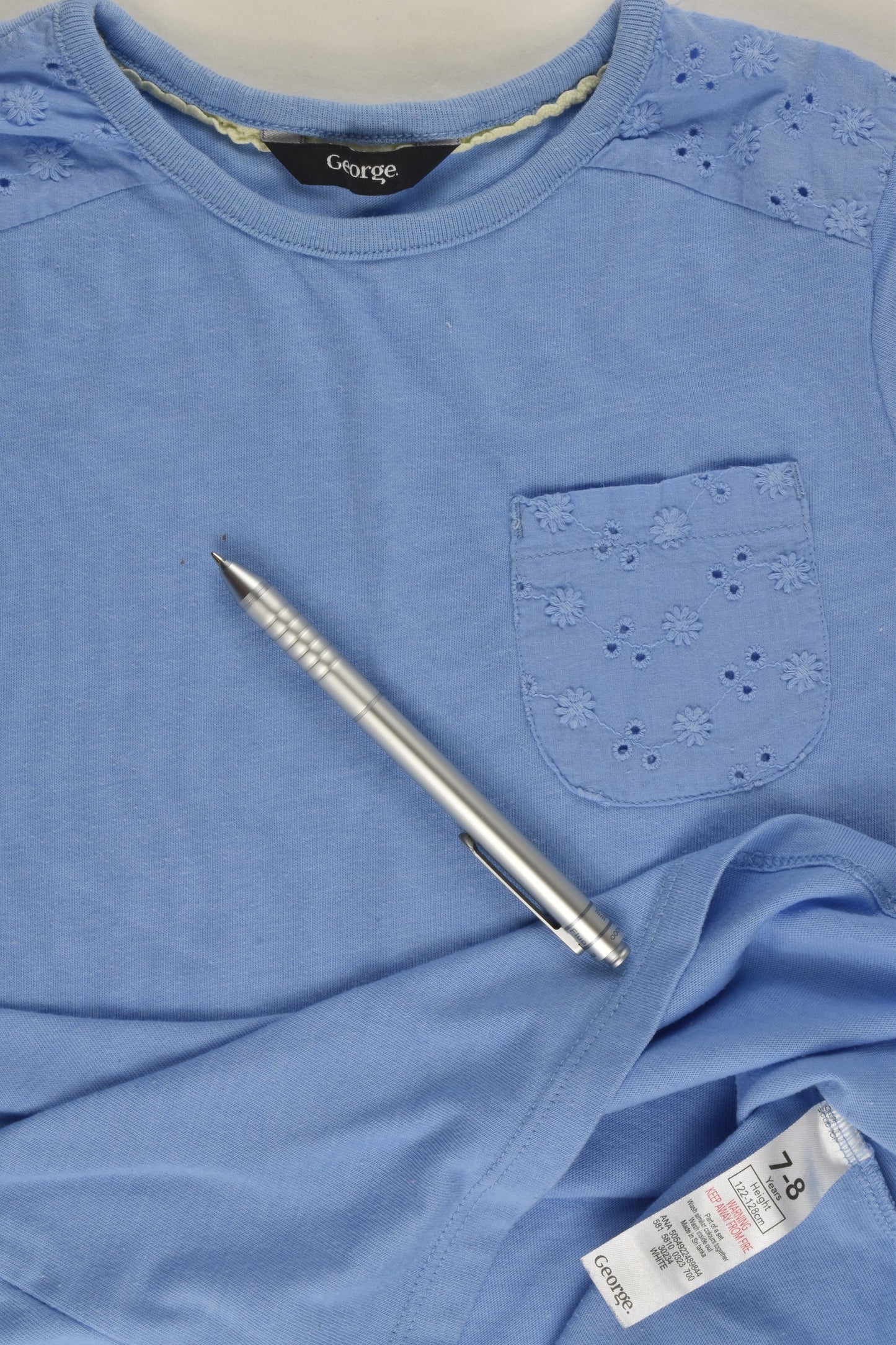 George Size 7-8 Lace Detail T-shirt
