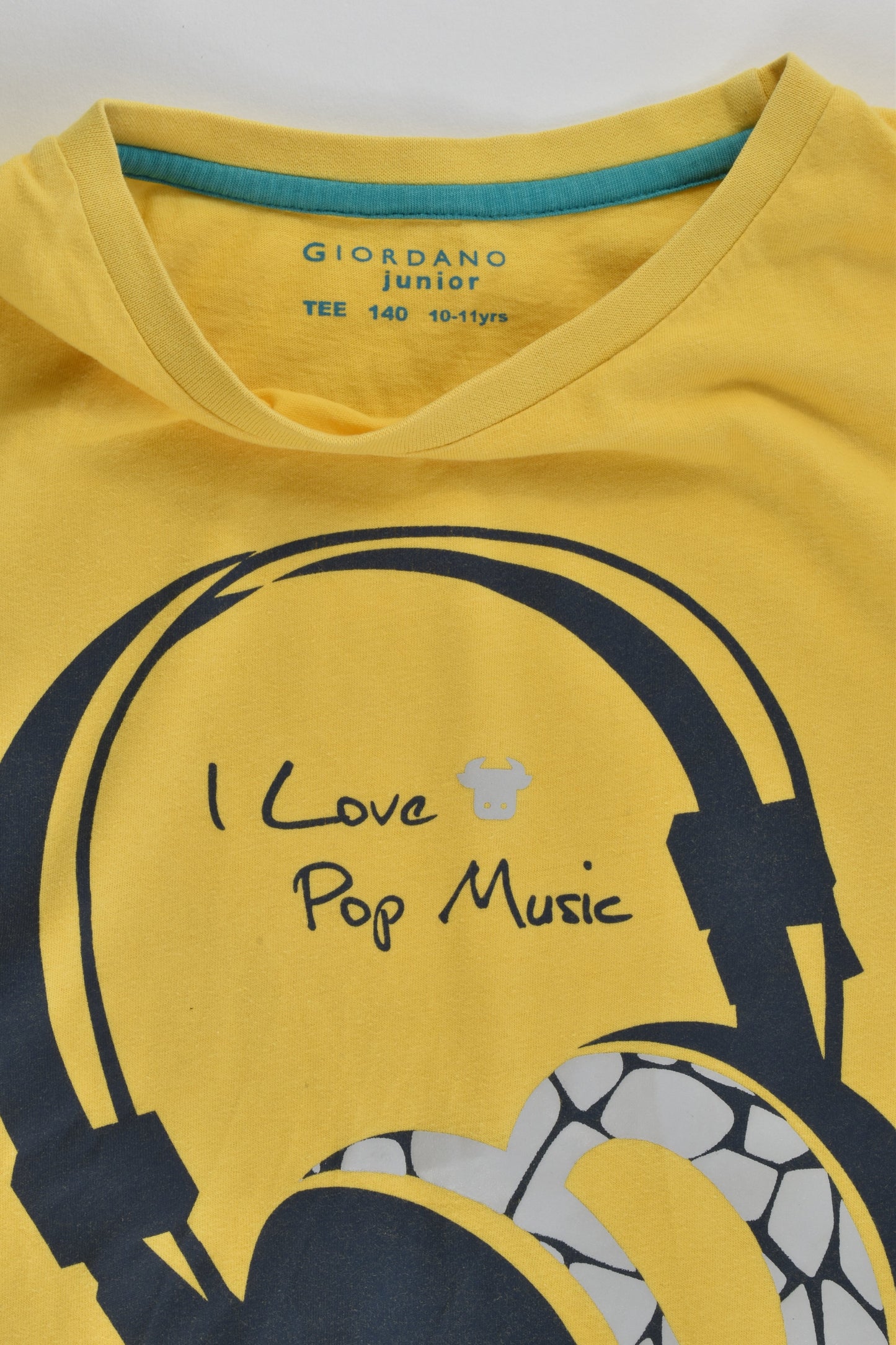 Giordano Junior Size 10-11 (140 cm) 'I Love Pop Music' T-shirt