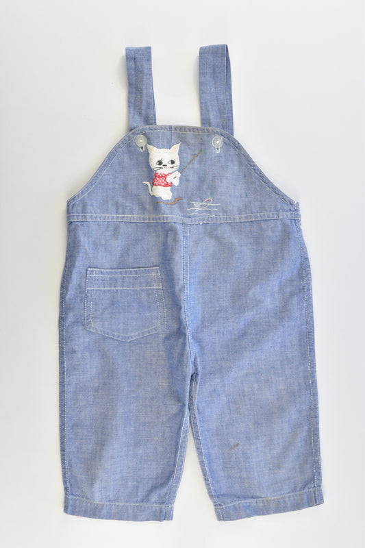 Golden Horse Size approx 00 Vintage Style Kitty Soft Denim-like Overalls