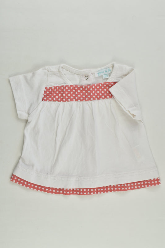 Grain De Blé Size 000 (3 months, 60 cm) Polka Dot Details T-shirt/Tunic