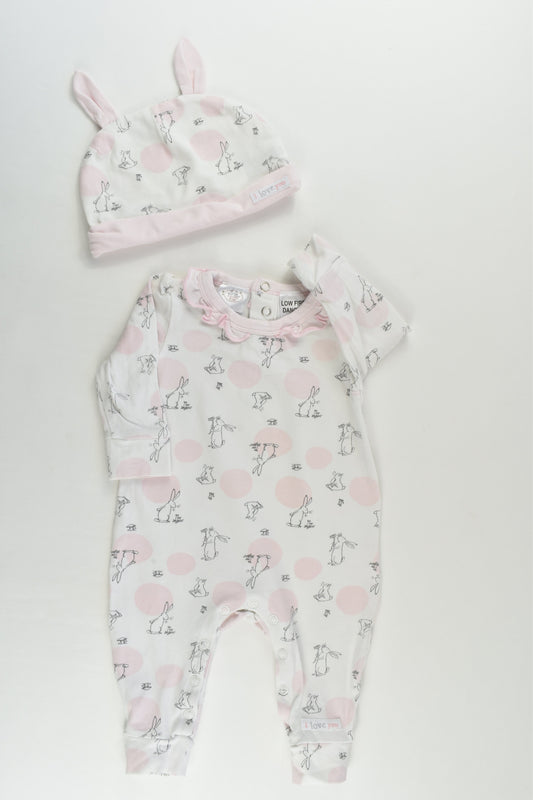 Guess How Much I Love You Size 00 Romper and Beanie