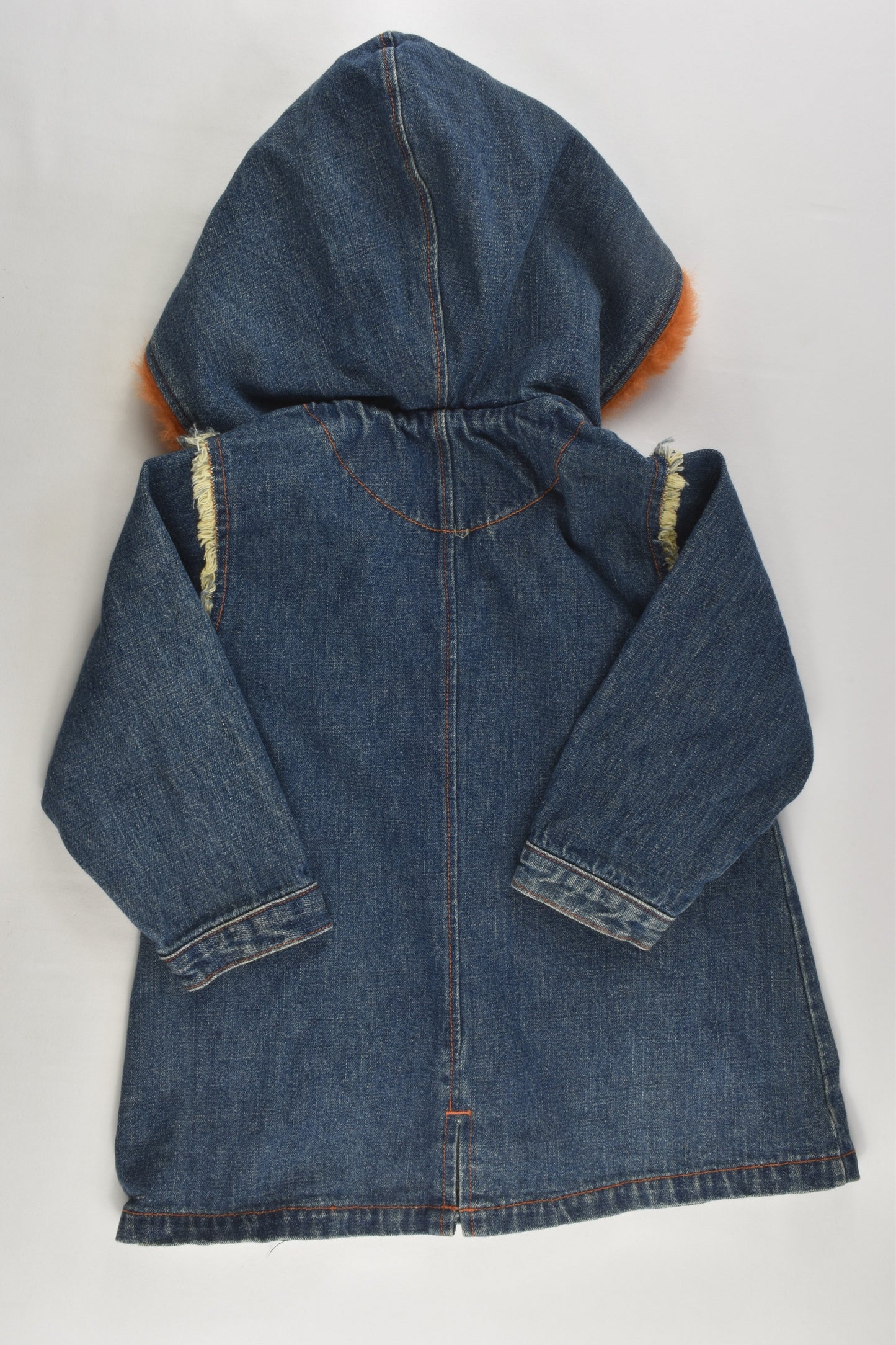 Guess Size 0 (12 months) Fluffy Hood Denim Jacket