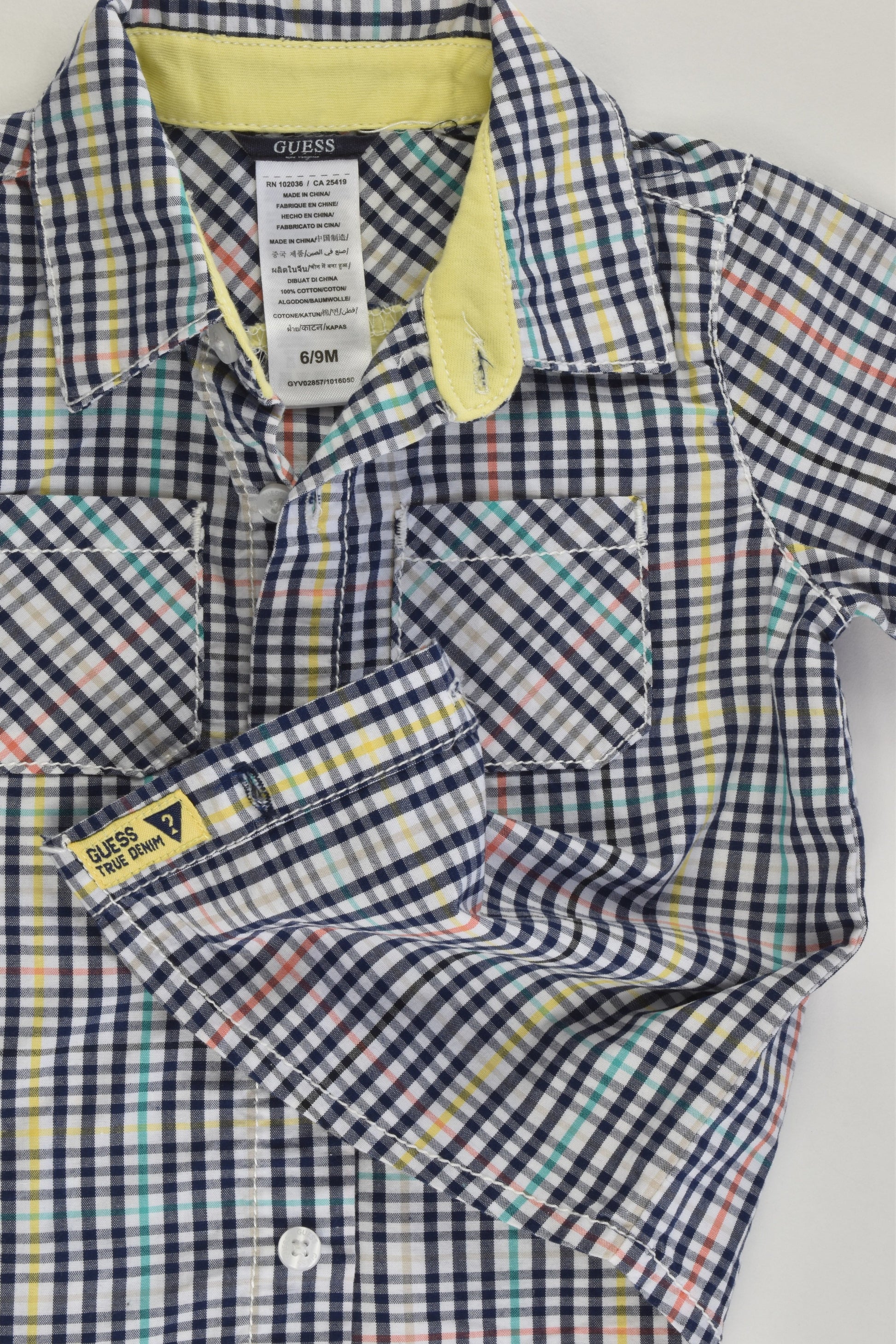 Guess Size 0 (6/9 months) Checked Shirt