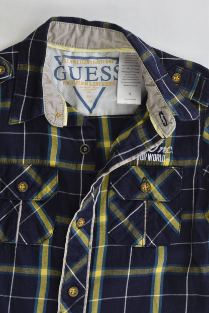 Guess Size 4 Checked Collared Shirt
