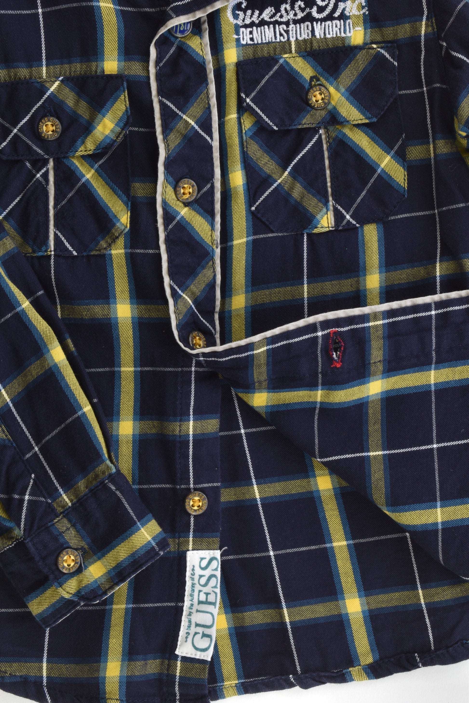 Guess Size 4 Checked Collared Shirt