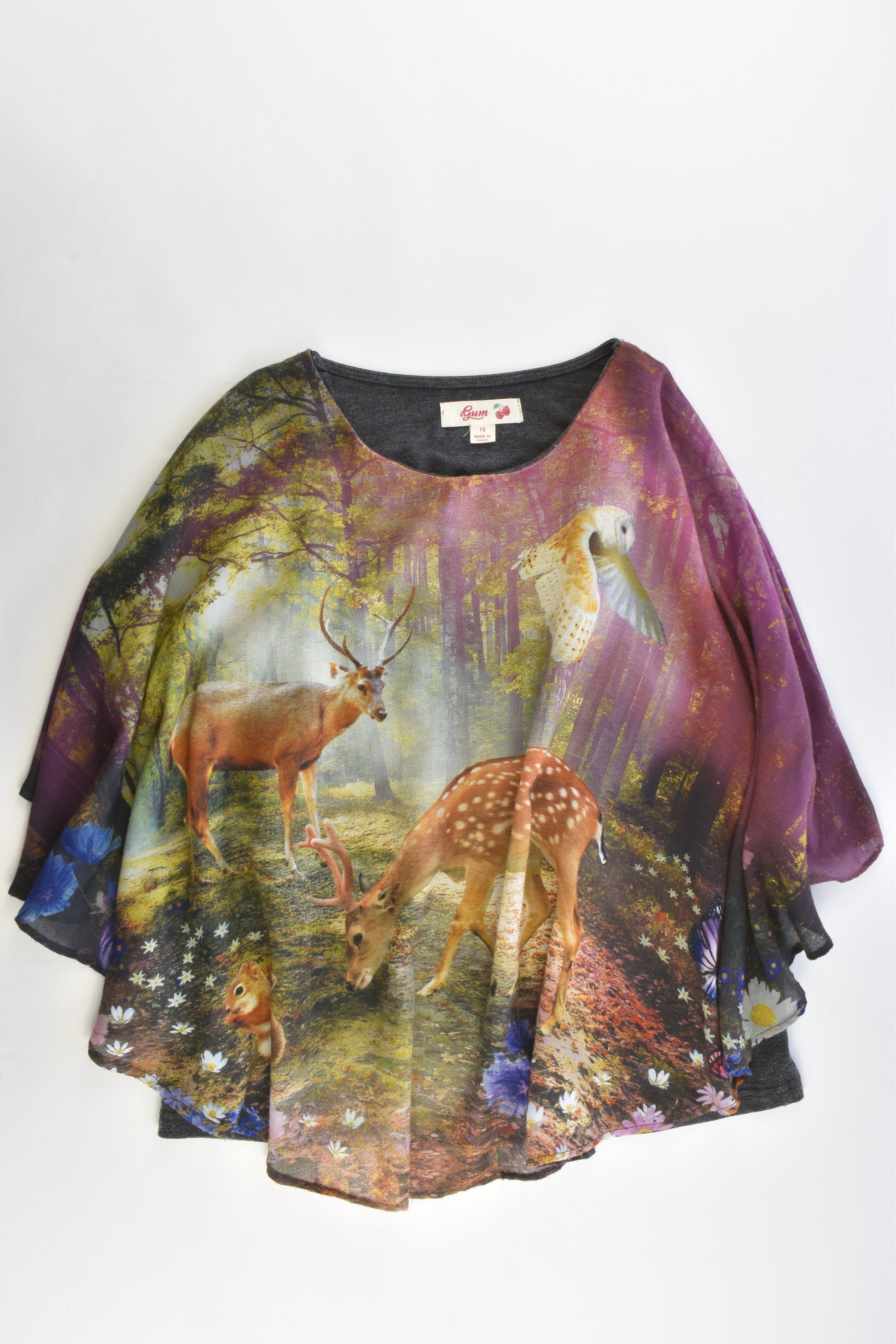Gum Size 10 Forest Animals Blouse