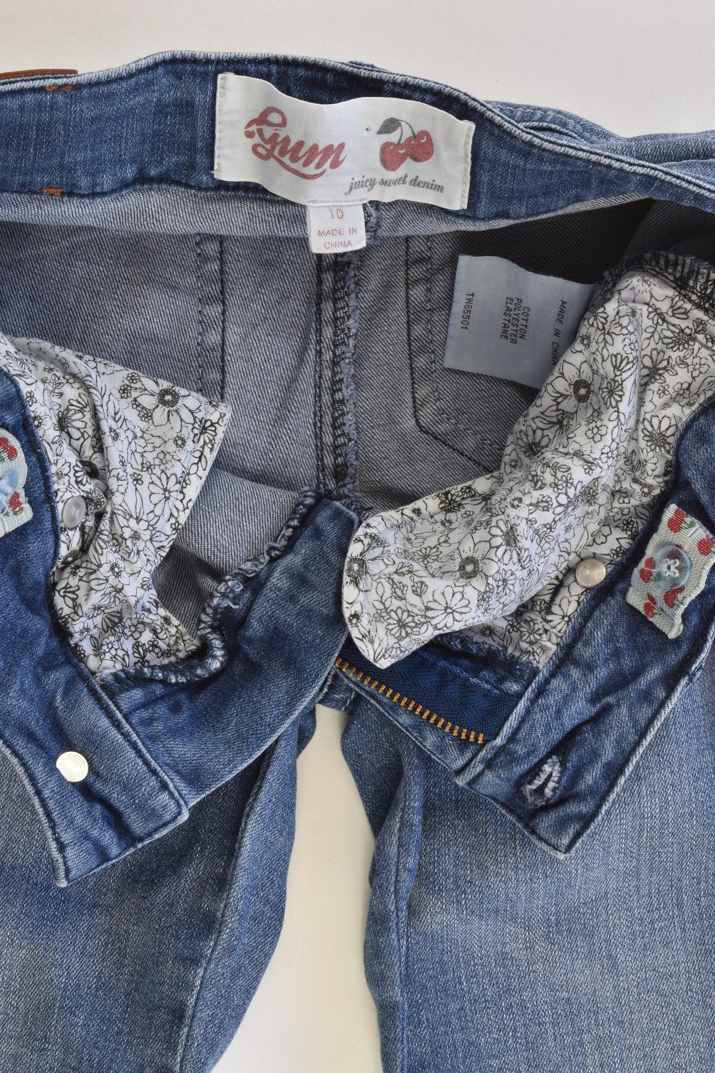 Gum Size 10 Stretchy Denim Pants with Unicorn Pockets