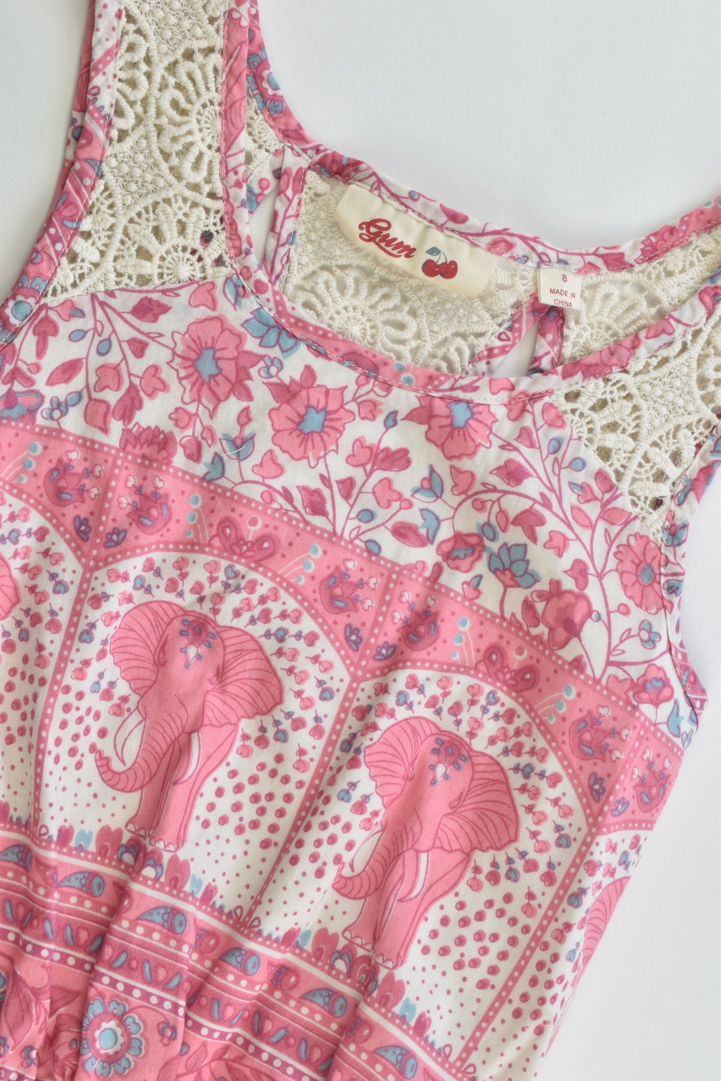 Gum Size 8 Lined Elephant Dress