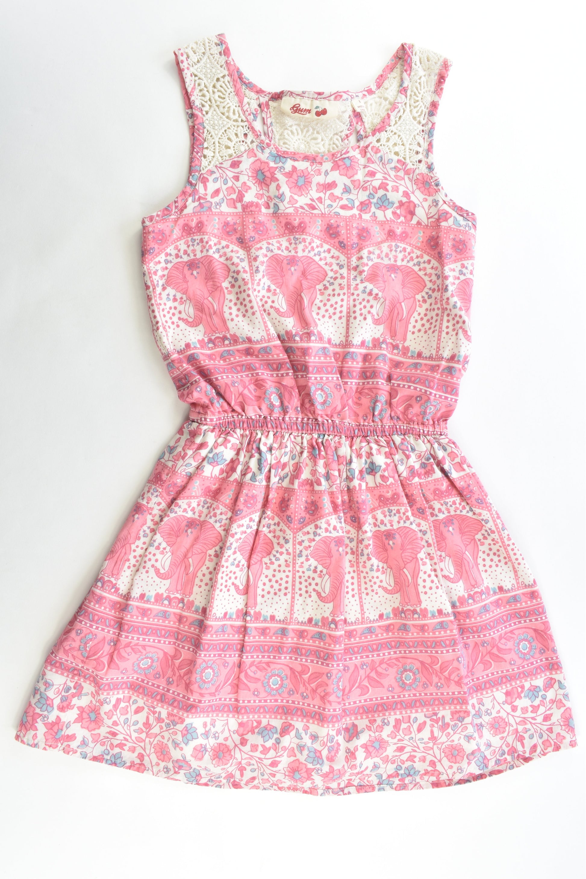 Gum Size 8 Lined Elephant Dress