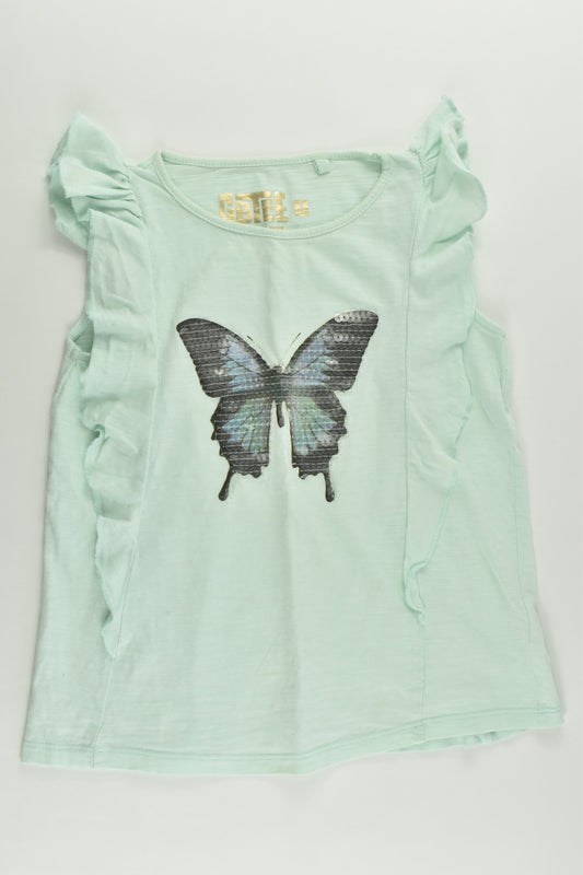 Gumboots Size 7 Sequins Ruffle Butterfly T-shirt