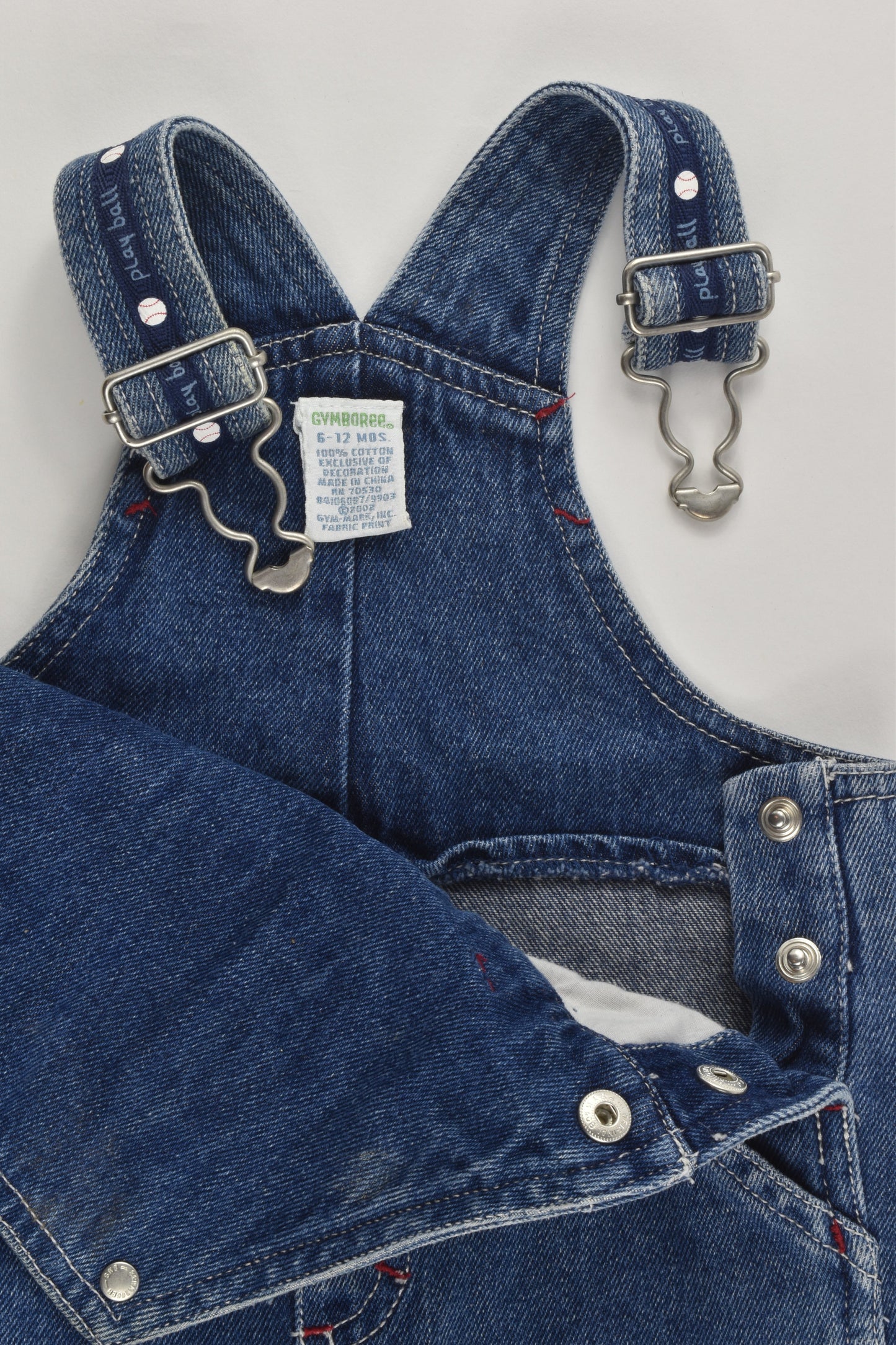 Gymboree Size 0 (6-12 months) 'Play Ball' Short Denim Overalls