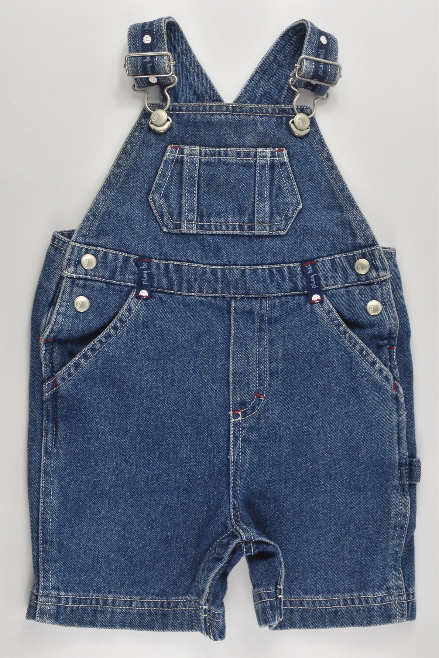 Gymboree Size 0 (6-12 months) 'Play Ball' Short Denim Overalls