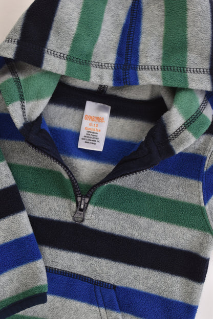 Gymboree Size 0 (6-12 months) Striped Hooded Fleece Jumper