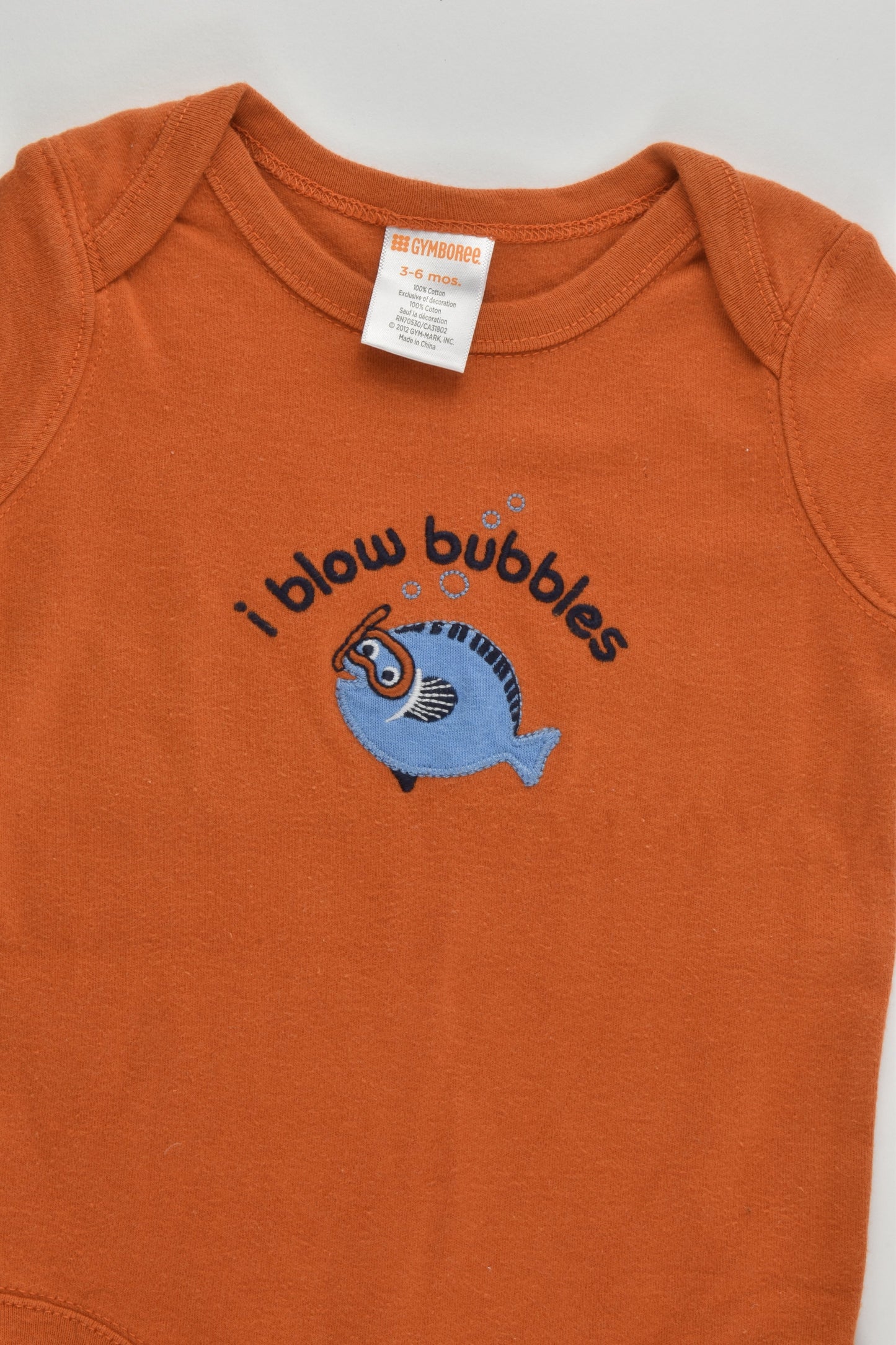 Gymboree Size 00 (3-6 months) 'I Blow Bubbles' Bodysuit