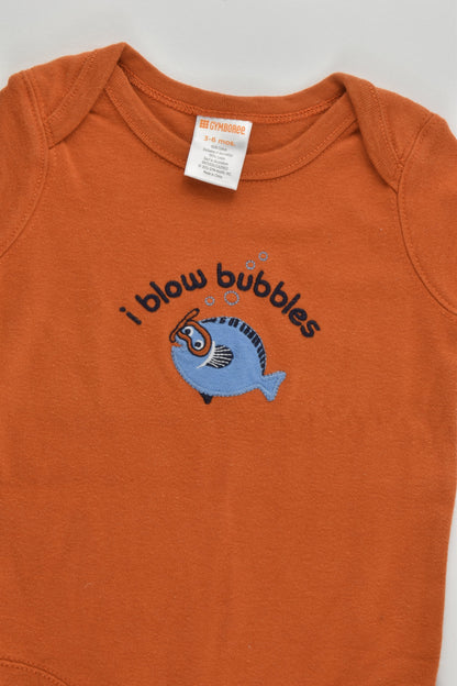 Gymboree Size 00 (3-6 months) 'I Blow Bubbles' Bodysuit