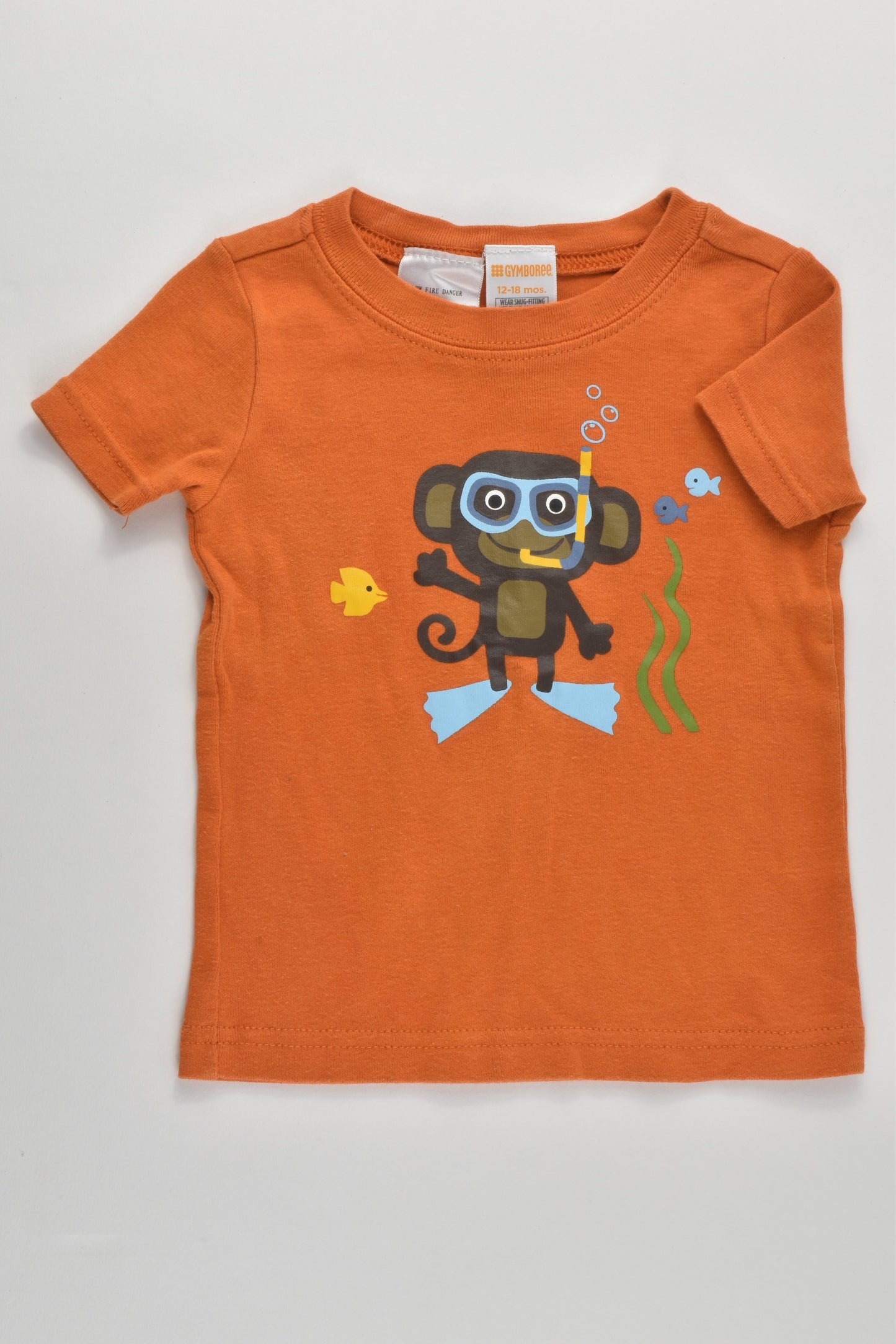 Gymboree Size 1 (12-18 months) Diving Monkey T-shirt
