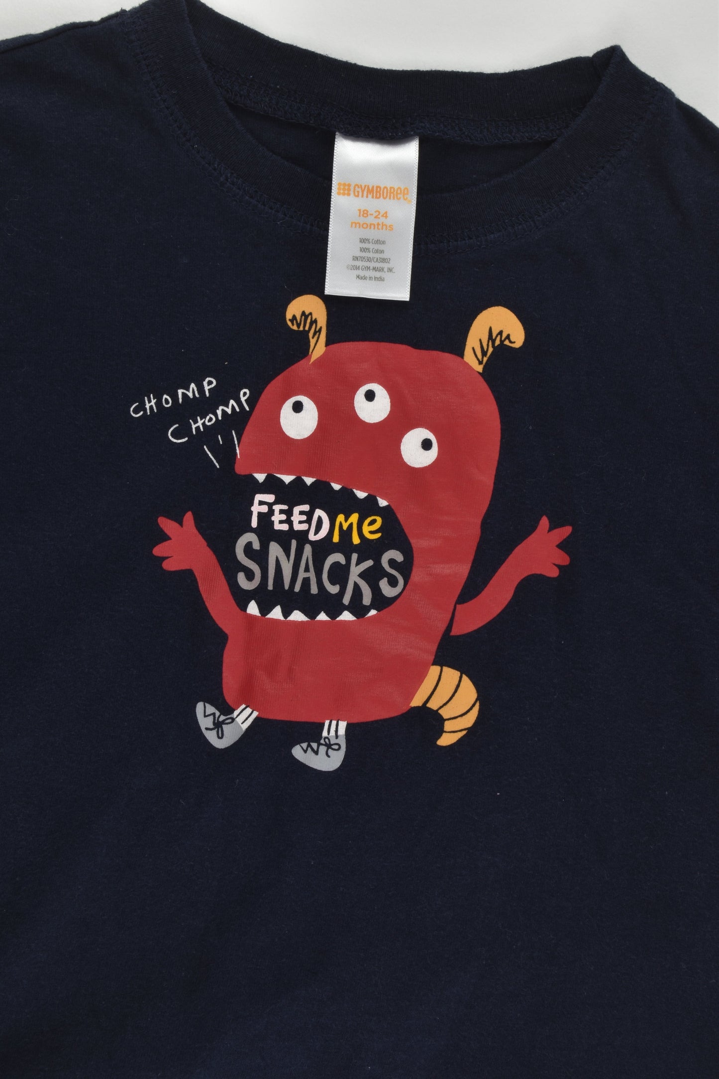 Gymboree Size 2 (18-24 months) 'Feed Me Snacks' T-shirt