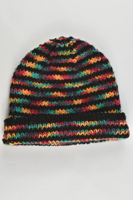 Hand Knitted Size approx 6-12 years Wool Beanie