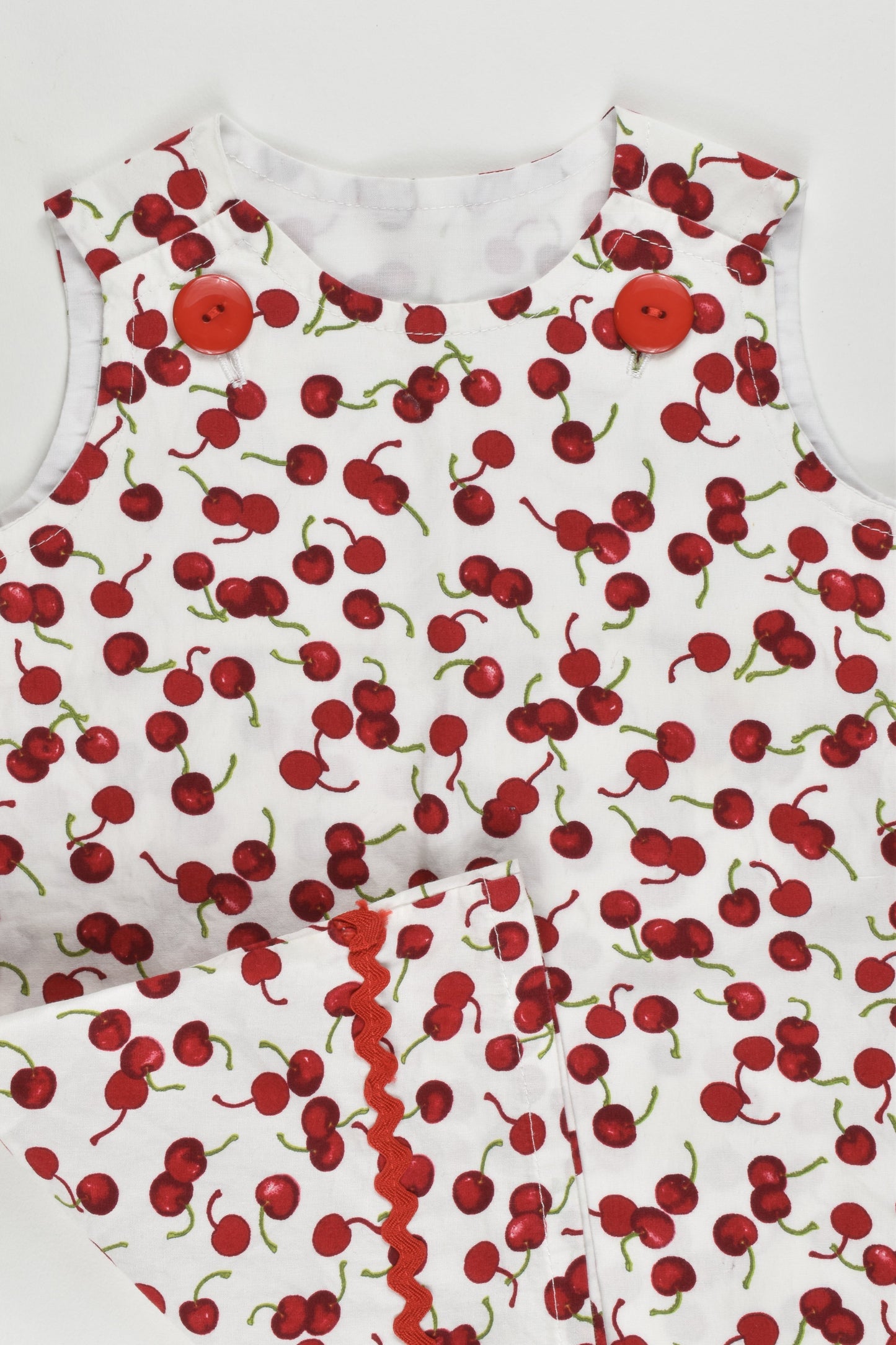 Hand Made Size 1 Cherries Pinnie Dress