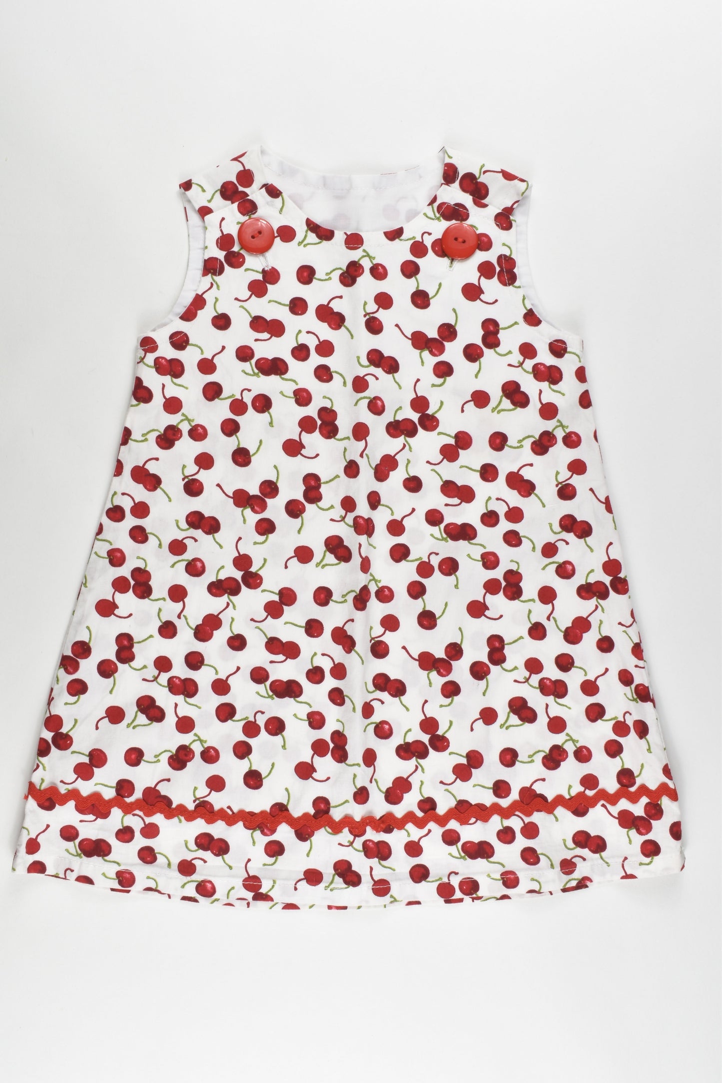 Hand Made Size 1 Cherries Pinnie Dress