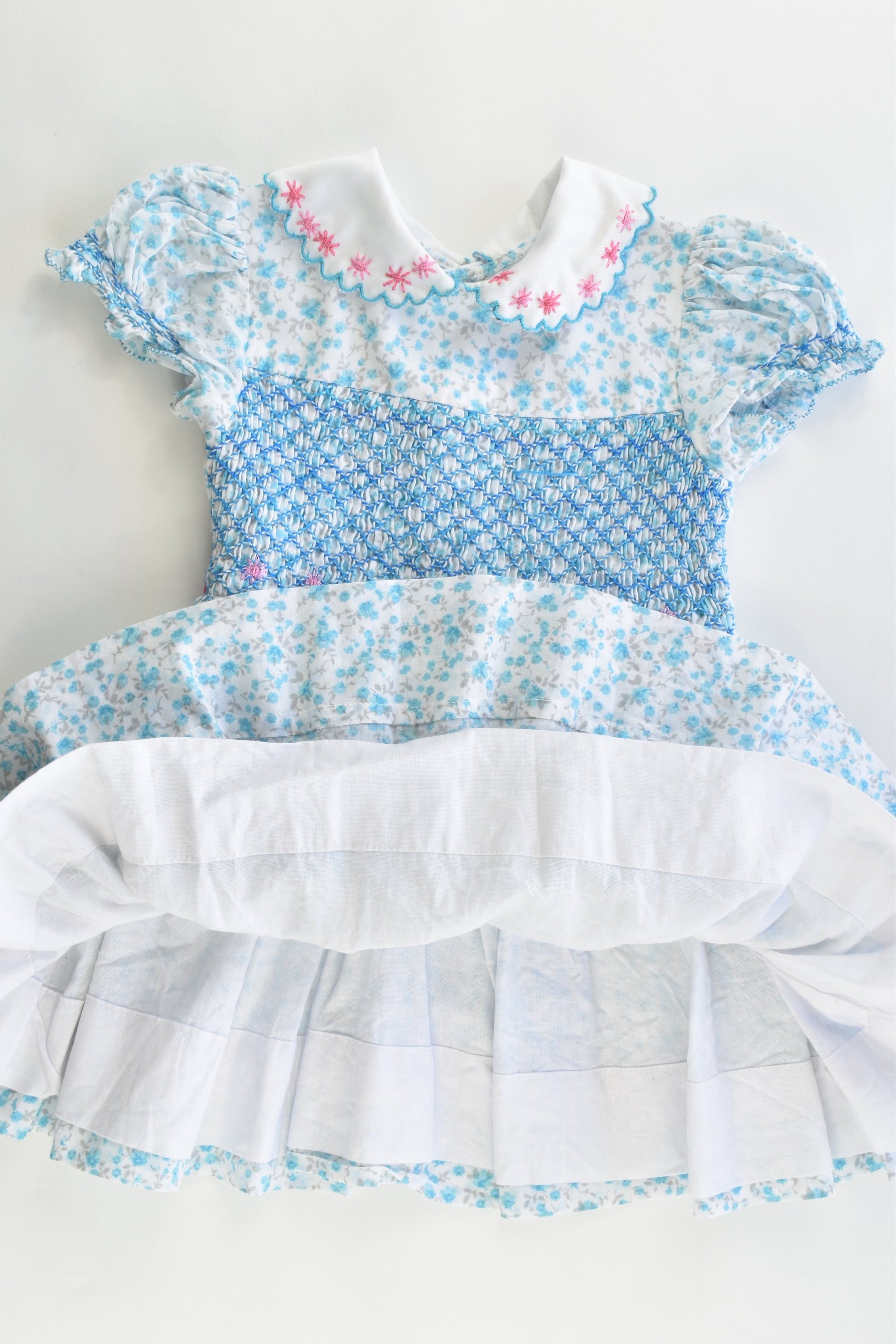 Hand Made Size 1 Lined Smocked Dress and Bloomers