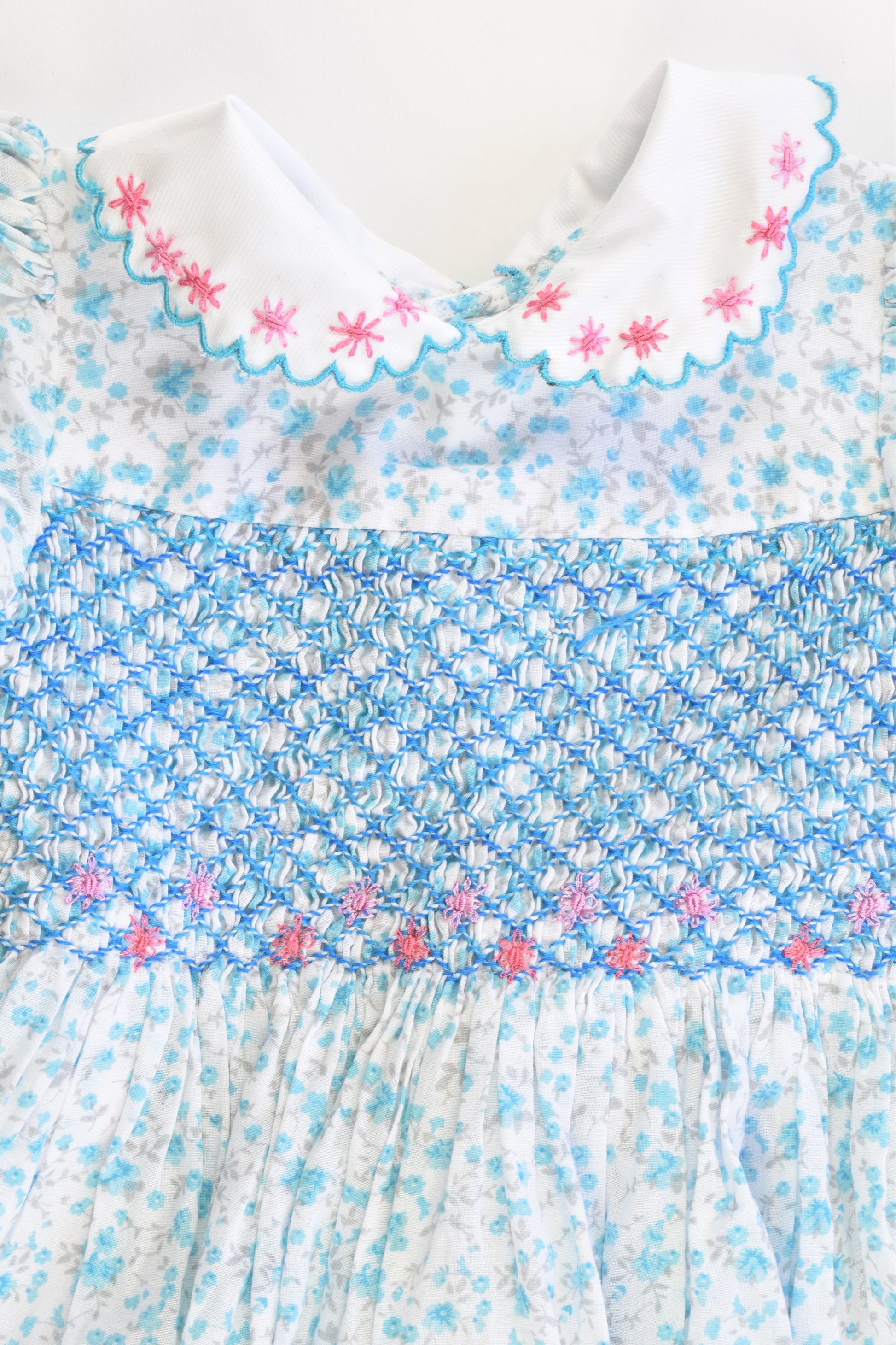 Hand Made Size 1 Lined Smocked Dress and Bloomers
